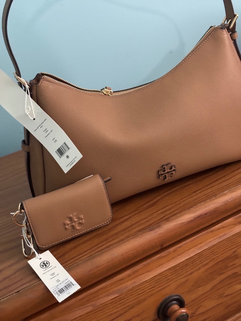 Tory burch Thea zip top shoulder bag and flap card case